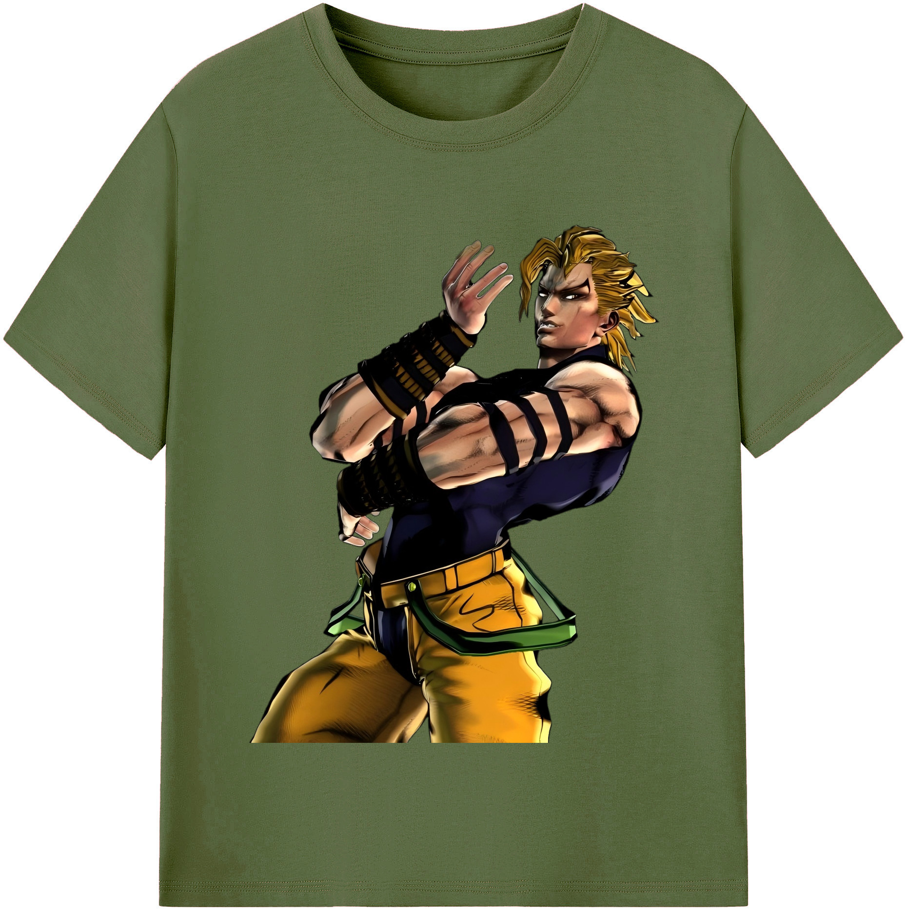 （画像用） ジョジョの奇妙な冒険 ディオ?ブランドー JoJo's Bizarre Adventure Dio Brando 綿100％半袖Tシャツ（フロントプリント）